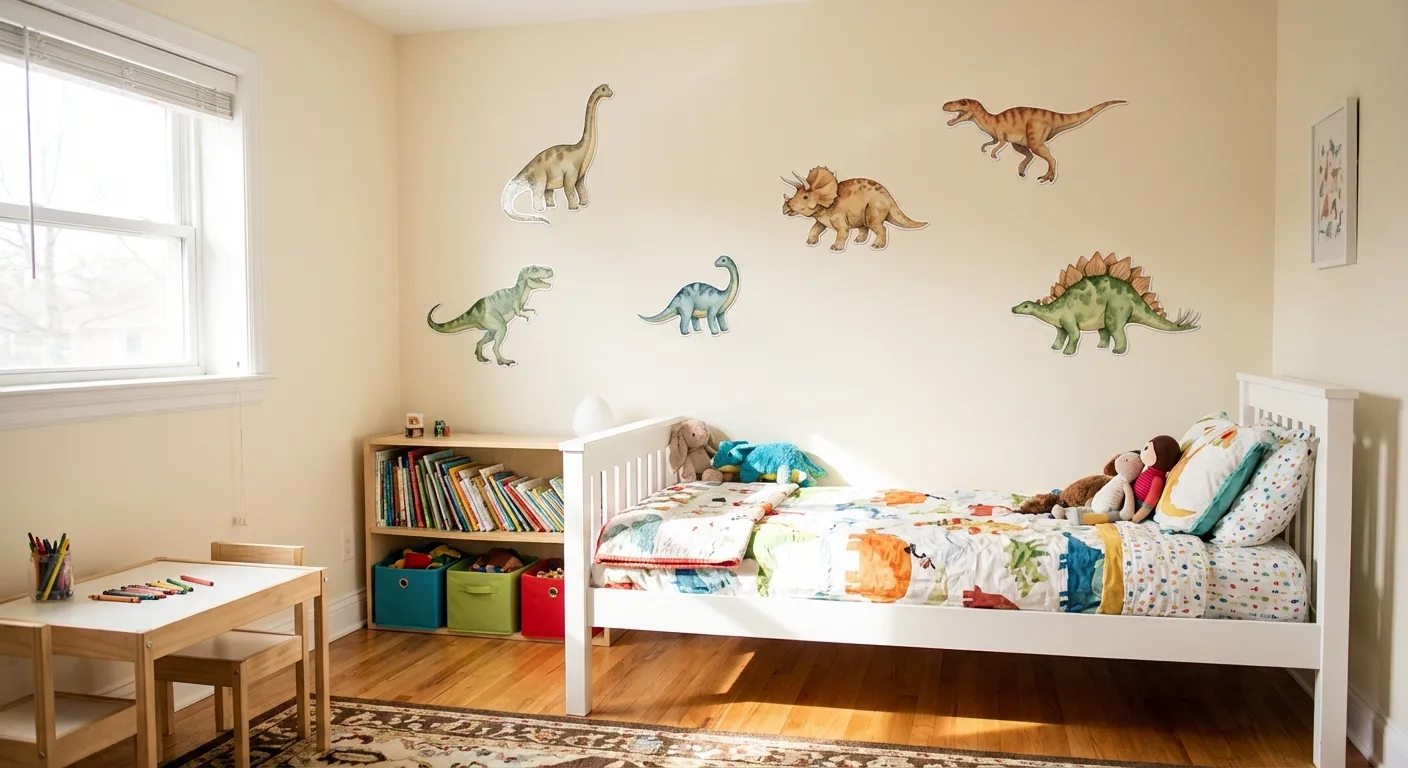 מדבקות דינוזאורים בסגנון צבעי מים