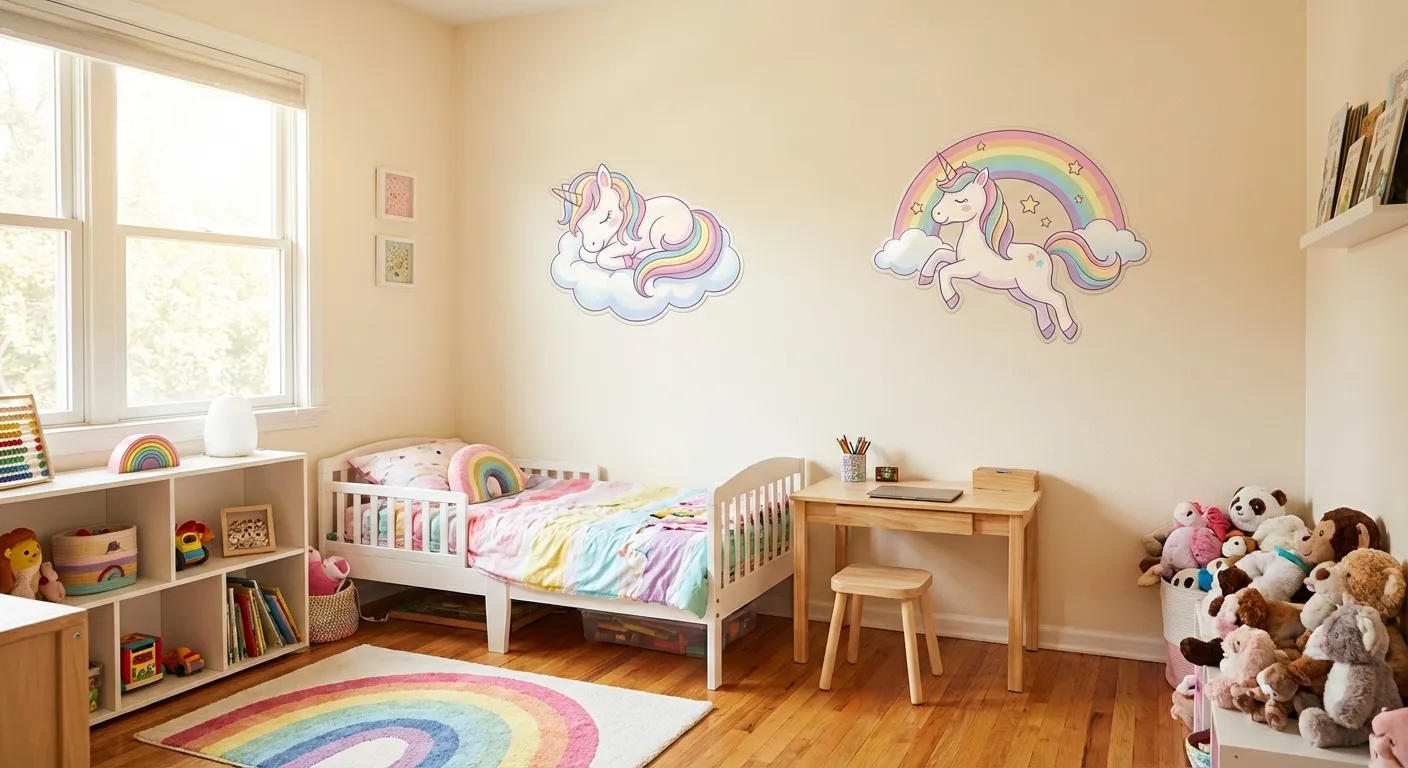 מדבקות חד קרן וקשת בפסטל